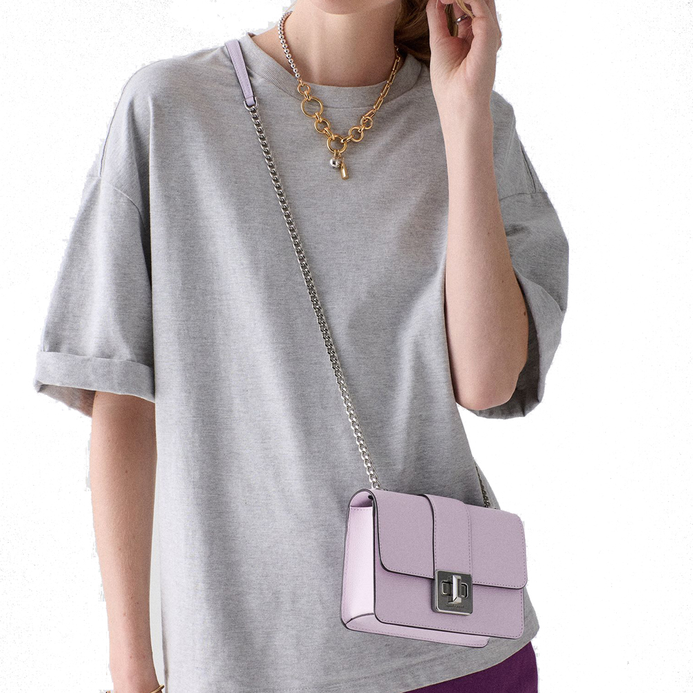 Kate Spade Phoebe Turnlock Mini Flap Crossbody Light Frozen Lilac Light Purple # KK896