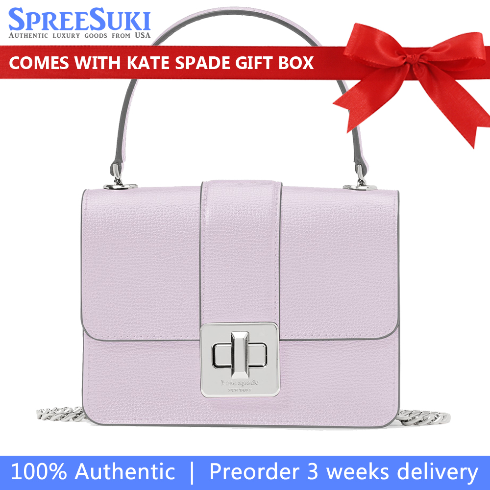 Kate Spade Phoebe Turnlock Mini Flap Crossbody Light Frozen Lilac Light Purple # KK896