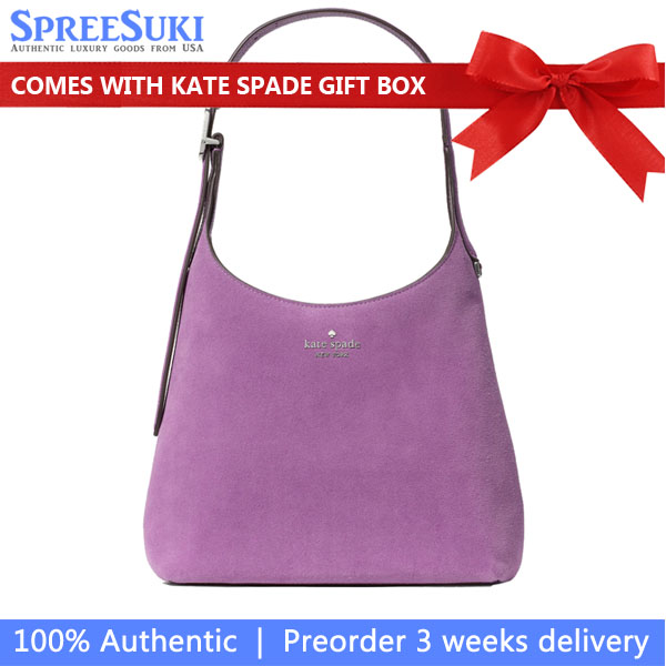 Kate Spade 454 Suede Small Shoulder Bag Wisteria Light Purple # KM472