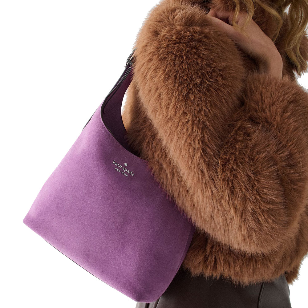 Kate Spade 454 Suede Small Shoulder Bag Wisteria Light Purple # KM472