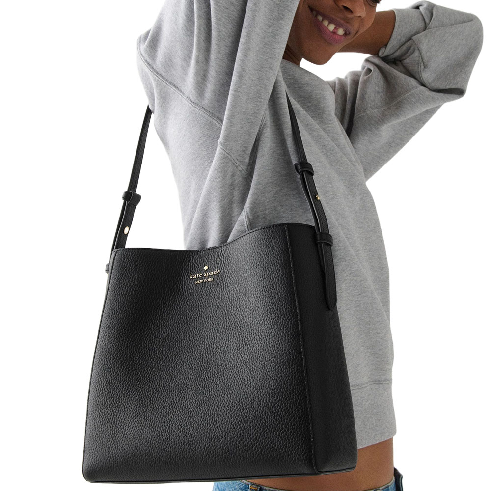 Kate Spade Juliette Medium Bucket Bag Black # KM546