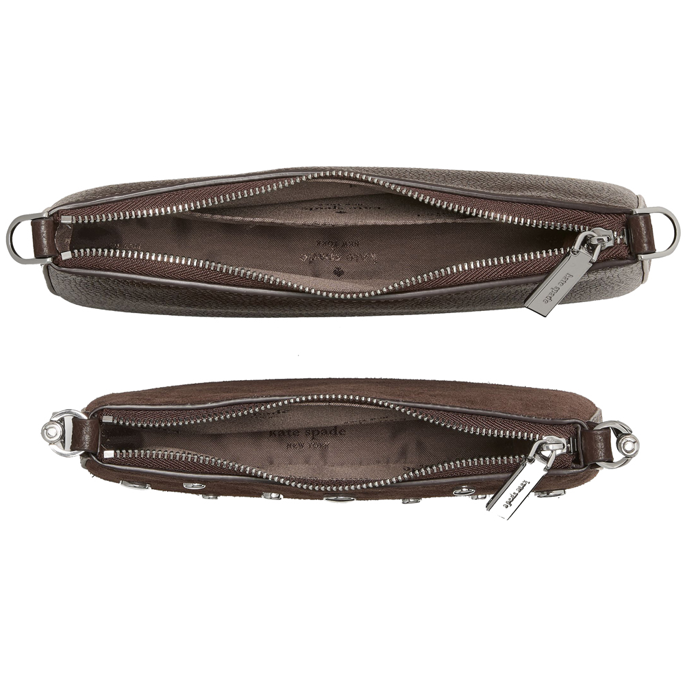 Kate Spade Duet Suede Studs Small Crossbody Hot Fudge Chocolate # KM541