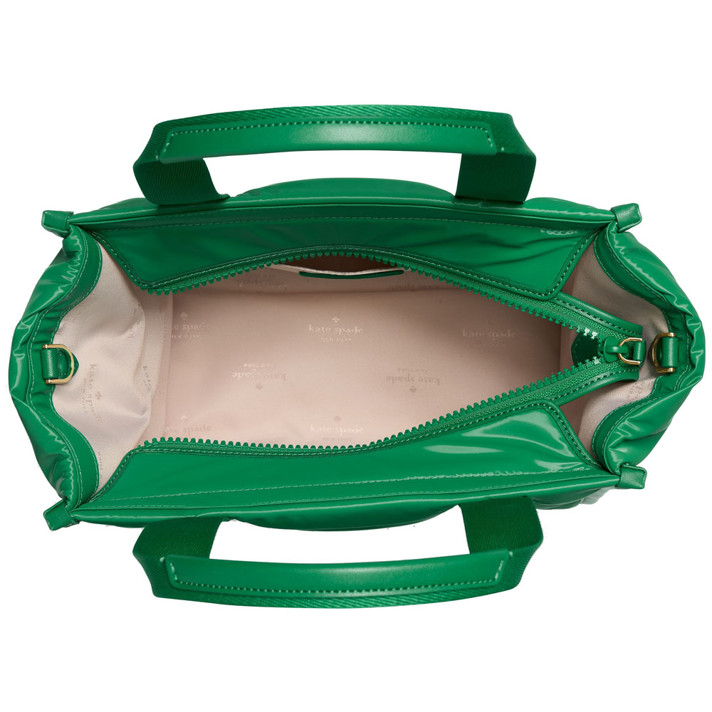 Kate Spade Kip Puffy Small Tote Green Bean Dark Green # KM669