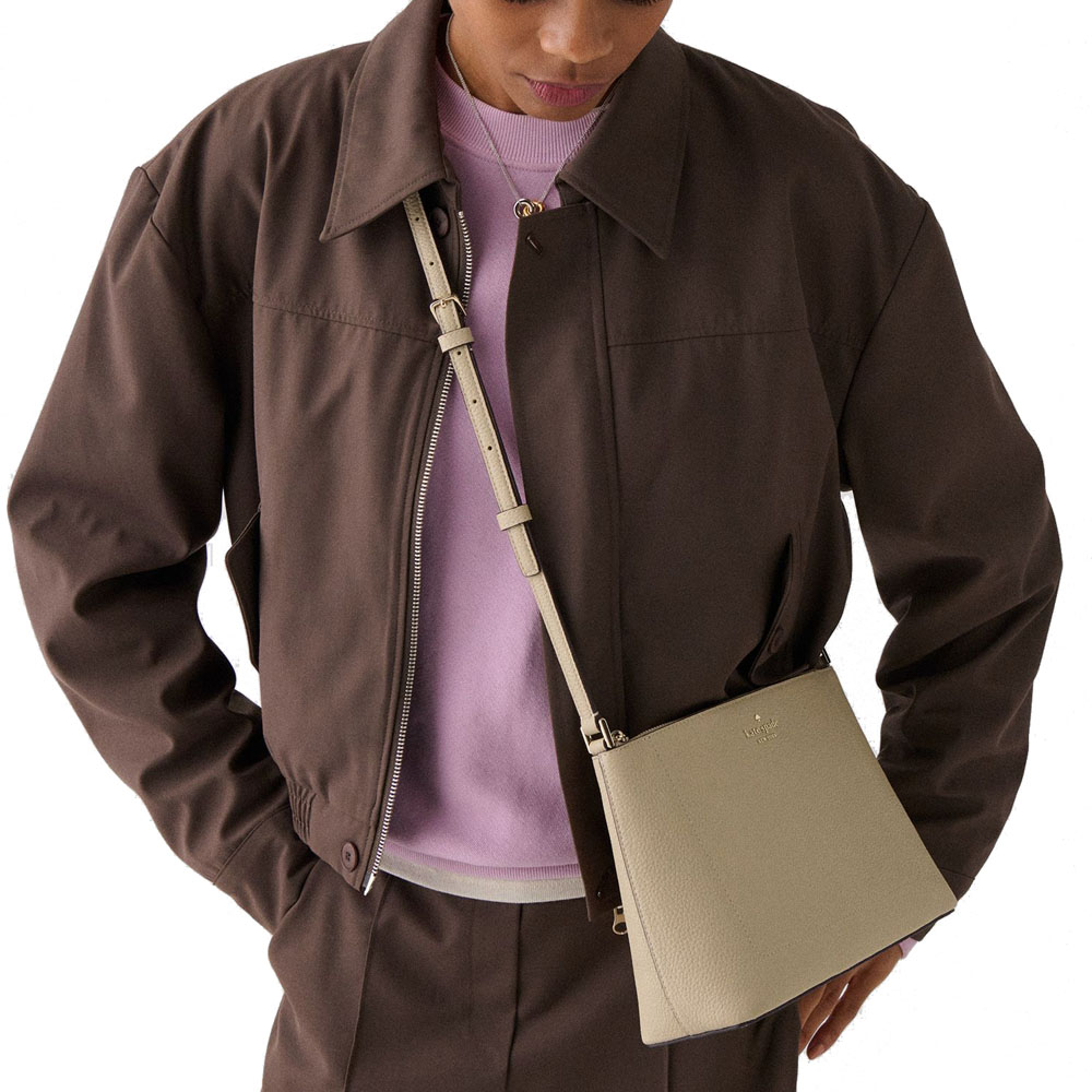 Kate Spade Leila Medium Crossbody Light Sand Beige # KG464