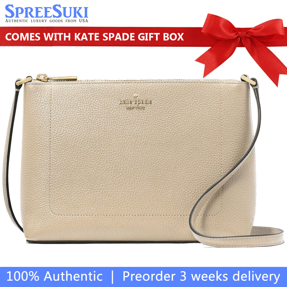 Kate Spade Leila Medium Crossbody Light Sand Beige # KG464