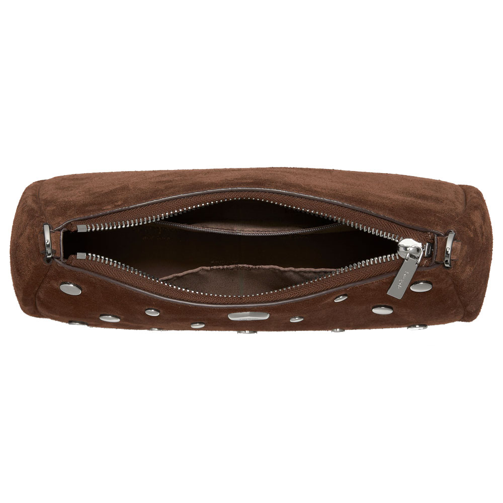 Kate Spade Kayla Suede Studs Small Convertible Shoulder Bag Hot Fudge Chocolate # KM670