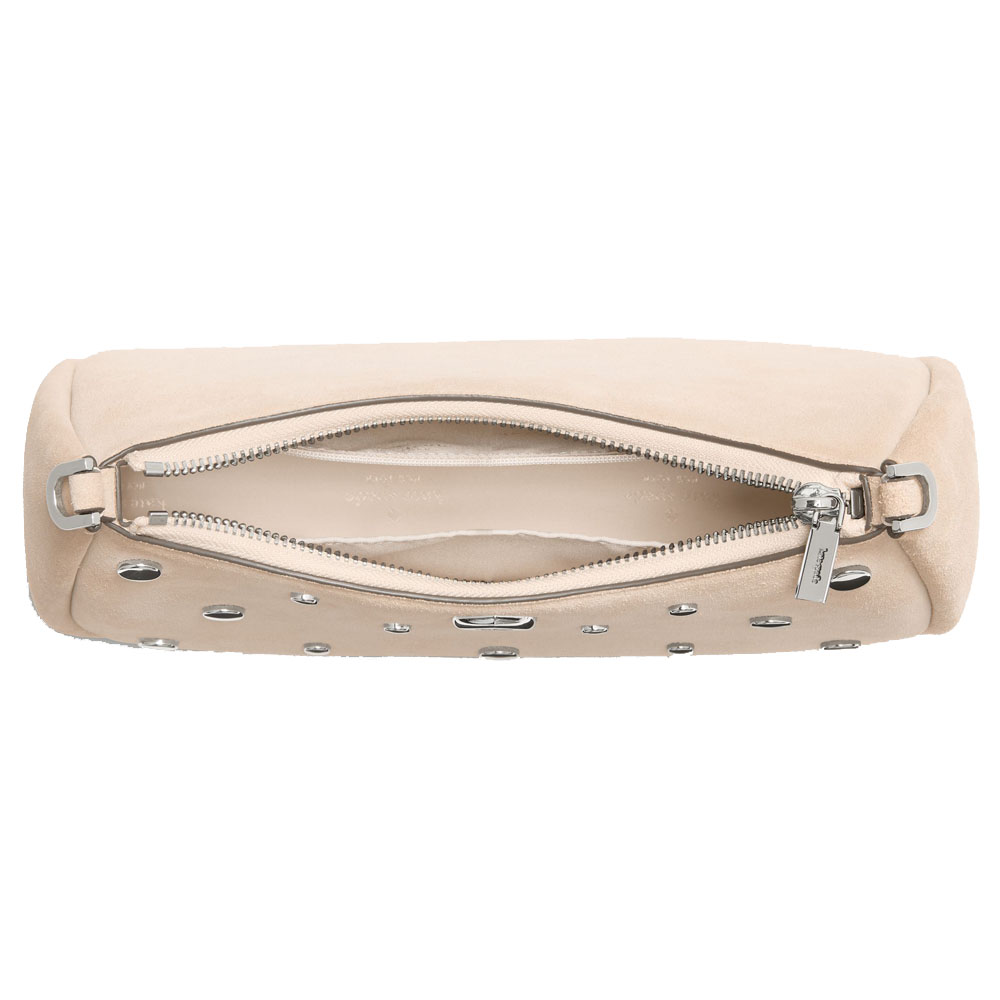 Kate Spade Kayla Suede Studs Small Convertible Shoulder Bag Milk Glass Beige # KM670