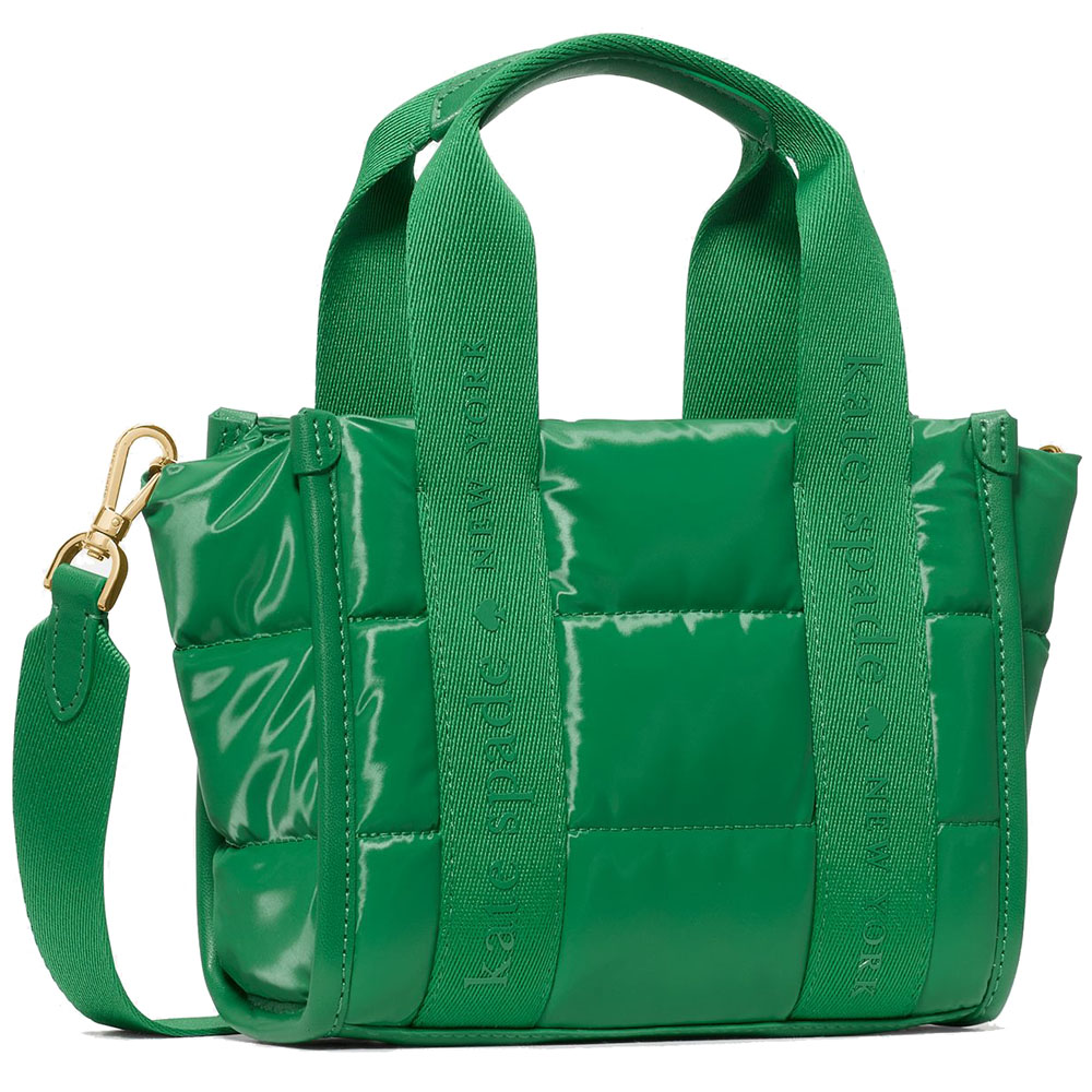 Kate Spade Kip Puffy Mini Tote Green Bean Dark Green # KM668