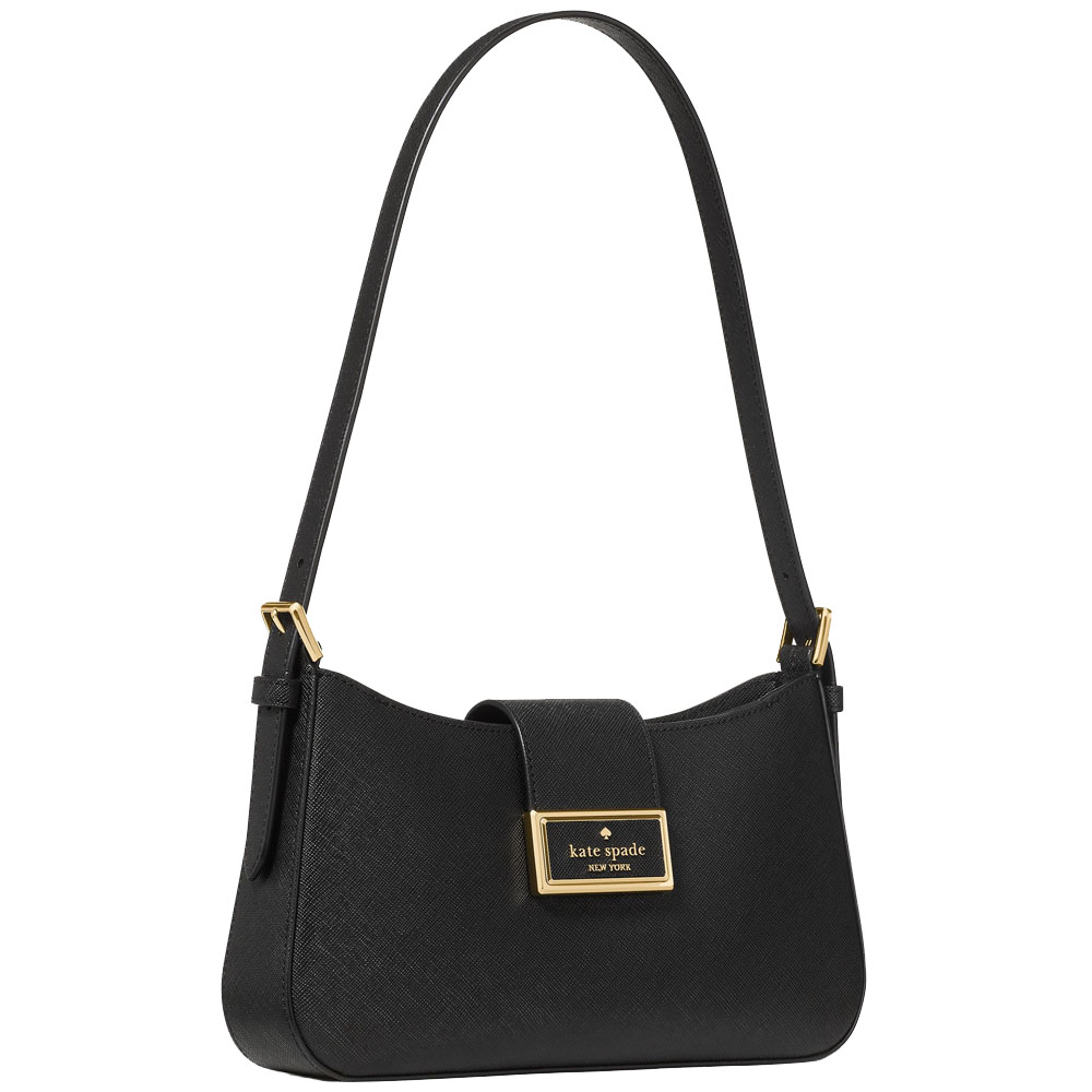 Kate Spade Reegan Saffiano Pvc Small Shoulder Bag Black # KM642