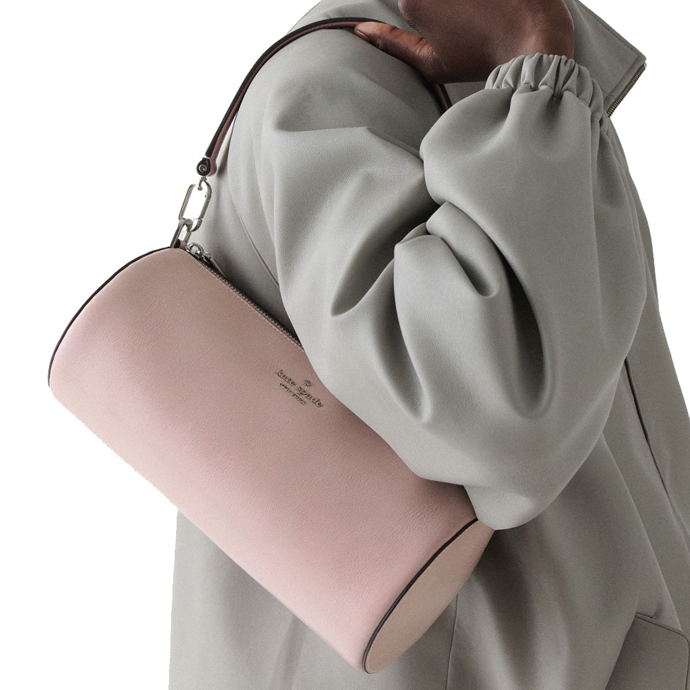 Kate Spade Roulette Glazed Leather Medium Shoulder Bag Tutu Pink Light pink # KN202