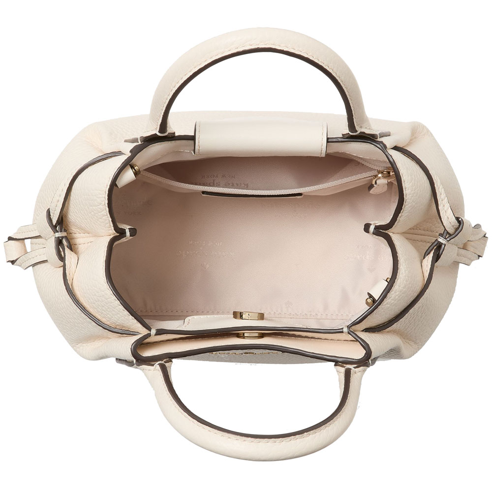 Kate Spade Crossbody Bag Sling Dumpling Pebbled Leather Mini Satchel Parchment Off White # KI859