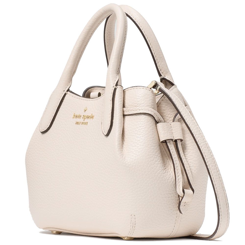 Kate Spade Crossbody Bag Sling Dumpling Pebbled Leather Mini Satchel Parchment Off White # KI859
