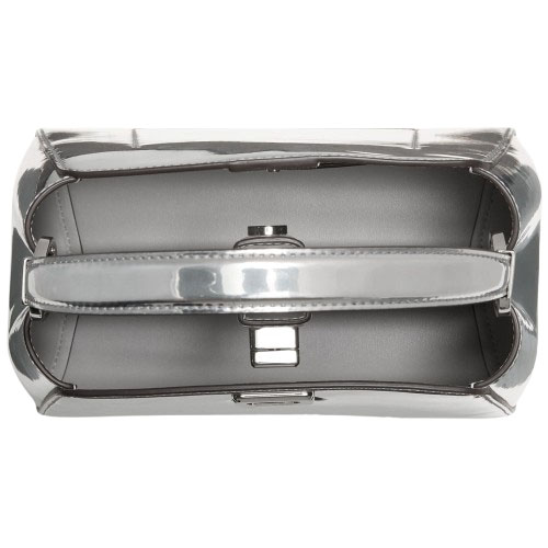 Kate Spade Phoebe Mirror Metallic Small Top Handle Bag Silver # KN243