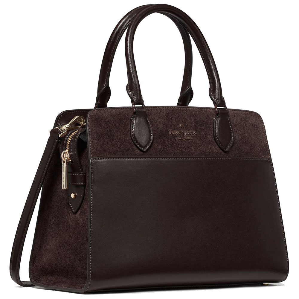 Kate Spade Madison Suede Medium Satchel Hot Fudge Chocolate # KM660