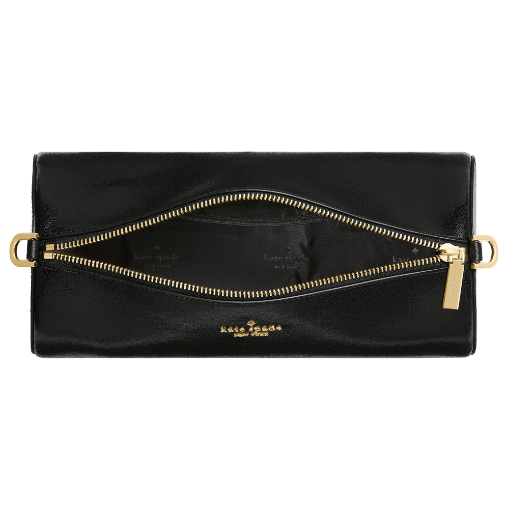 Kate Spade Roulette Glazed Leather Medium Shoulder Bag Black # KN202