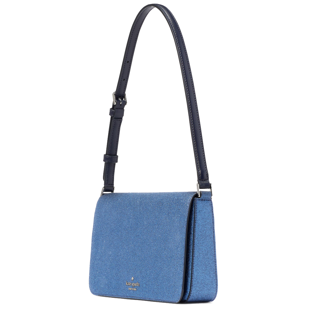Kate Spade Glitter Tinsel Flap Shoulder Bag Parisian Navy Navy Blue # KE595