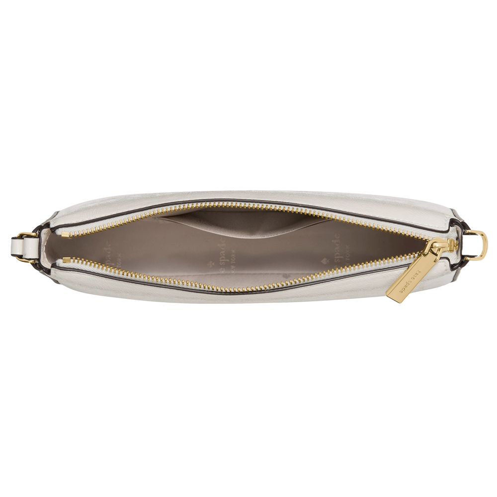 Kate Spade Bridget Crinkle Patent Convertible Wristlet Meringue Off White # KM554