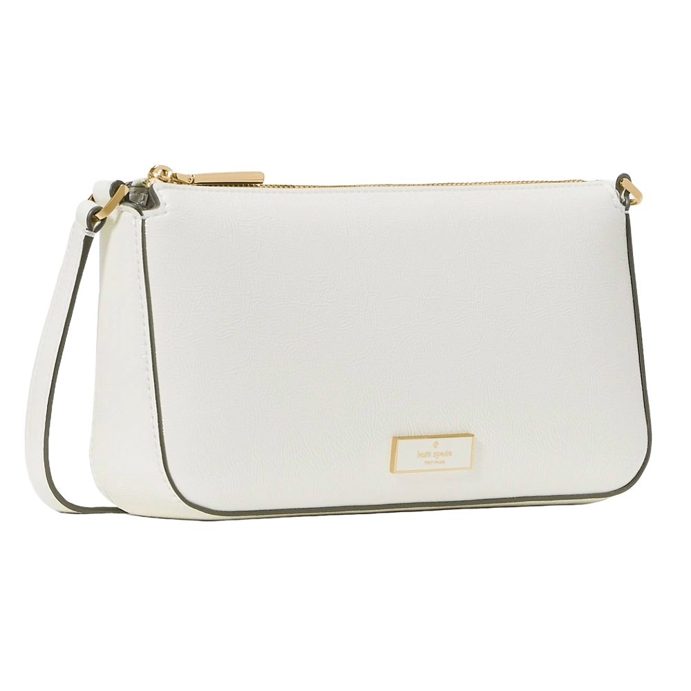 Kate Spade Bridget Crinkle Patent Convertible Wristlet Meringue Off White # KM554