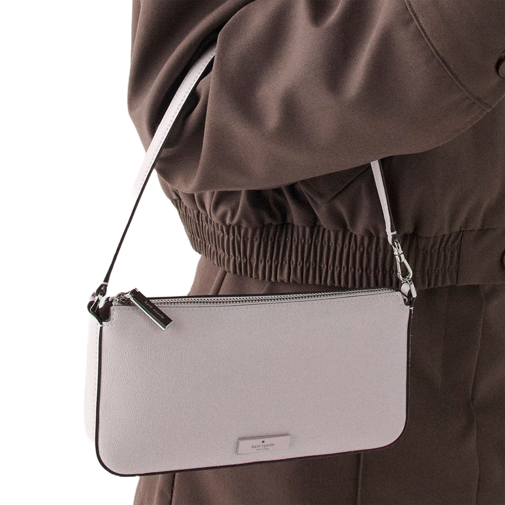 Kate Spade Bridget Crinkle Patent Convertible Wristlet Lilac Moonlight Light Purple # KM554