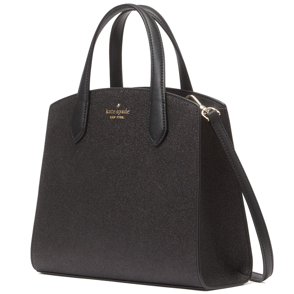 Kate Spade Glitter Tinsel Satchel Black # K9337