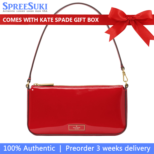 Kate Spade Bridget Patent Convertible Wristlet Ks Bright Red # KN251