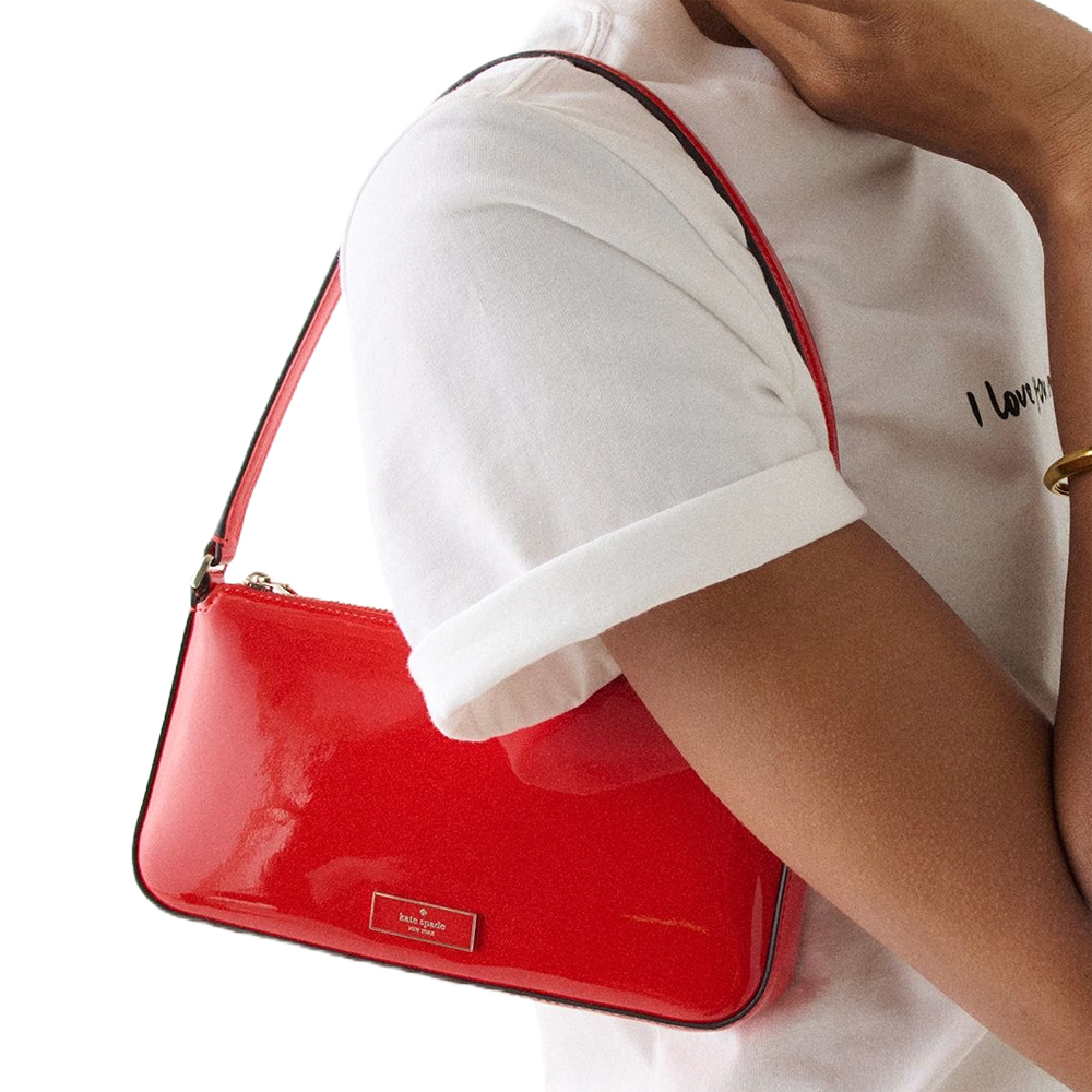 Kate Spade Bridget Patent Convertible Wristlet Ks Bright Red # KN251