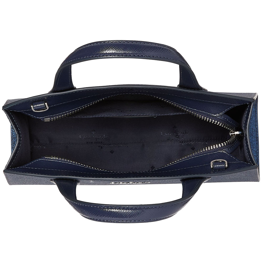 Kate Spade Glitter Tinsel Satchel Parisian Navy # K9337
