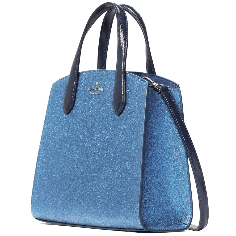 Kate Spade Glitter Tinsel Satchel Parisian Navy # K9337