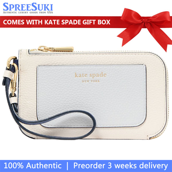 Kate Spade Ava Colorblocked Coin Card Case Wristlet Stone Path Multi White # KF932