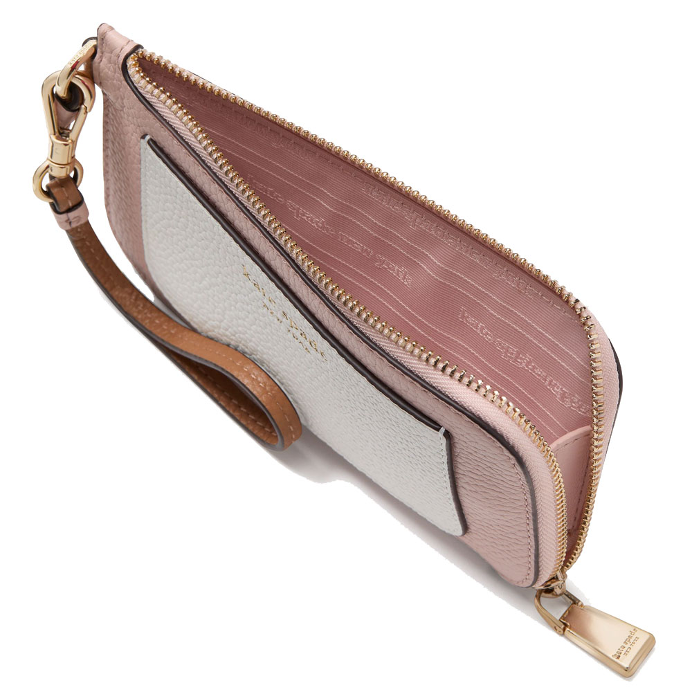 Kate Spade Ava Colorblocked Coin Card Case Wristlet Rose Smoke Multi Pink # KF932