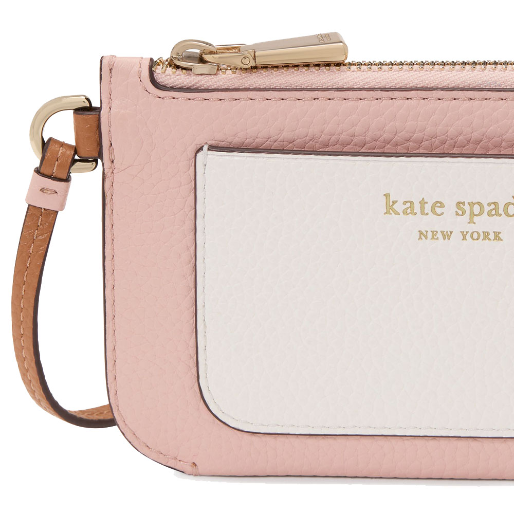 Kate Spade Ava Colorblocked Coin Card Case Wristlet Rose Smoke Multi Pink # KF932