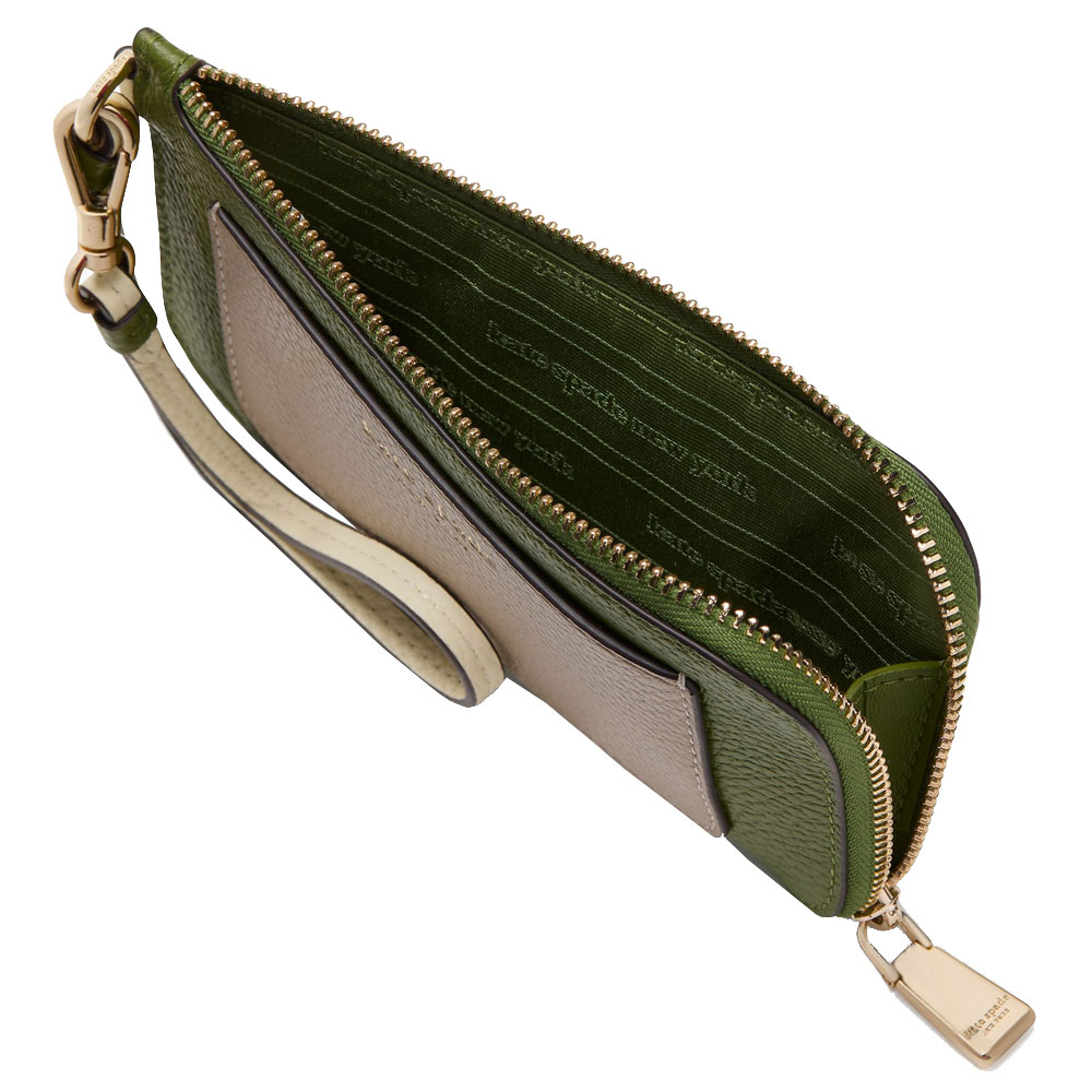 Kate Spade Ava Colorblocked Coin Card Case Wristlet Jungle Vine Multi Green # KF932