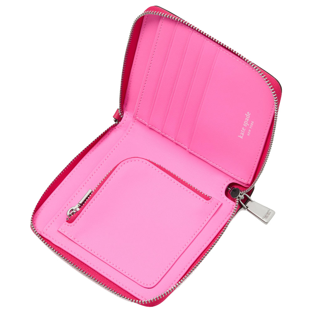 Kate Spade Label Small Compact Webbed Wristlet Rosehip Pink # KI728