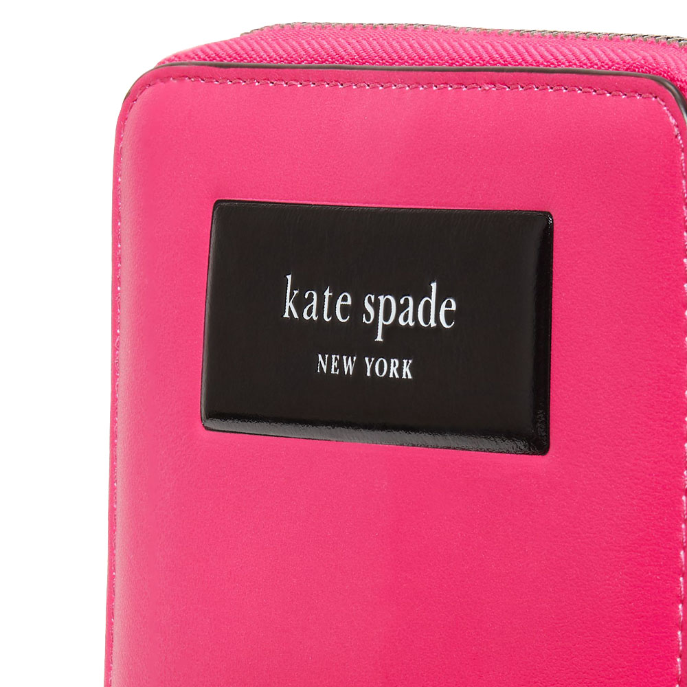 Kate Spade Label Small Compact Webbed Wristlet Rosehip Pink # KI728