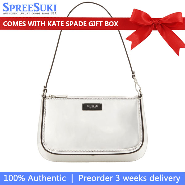 Kate Spade Sam Icon Metallic Mini Pochette Silver # KH161