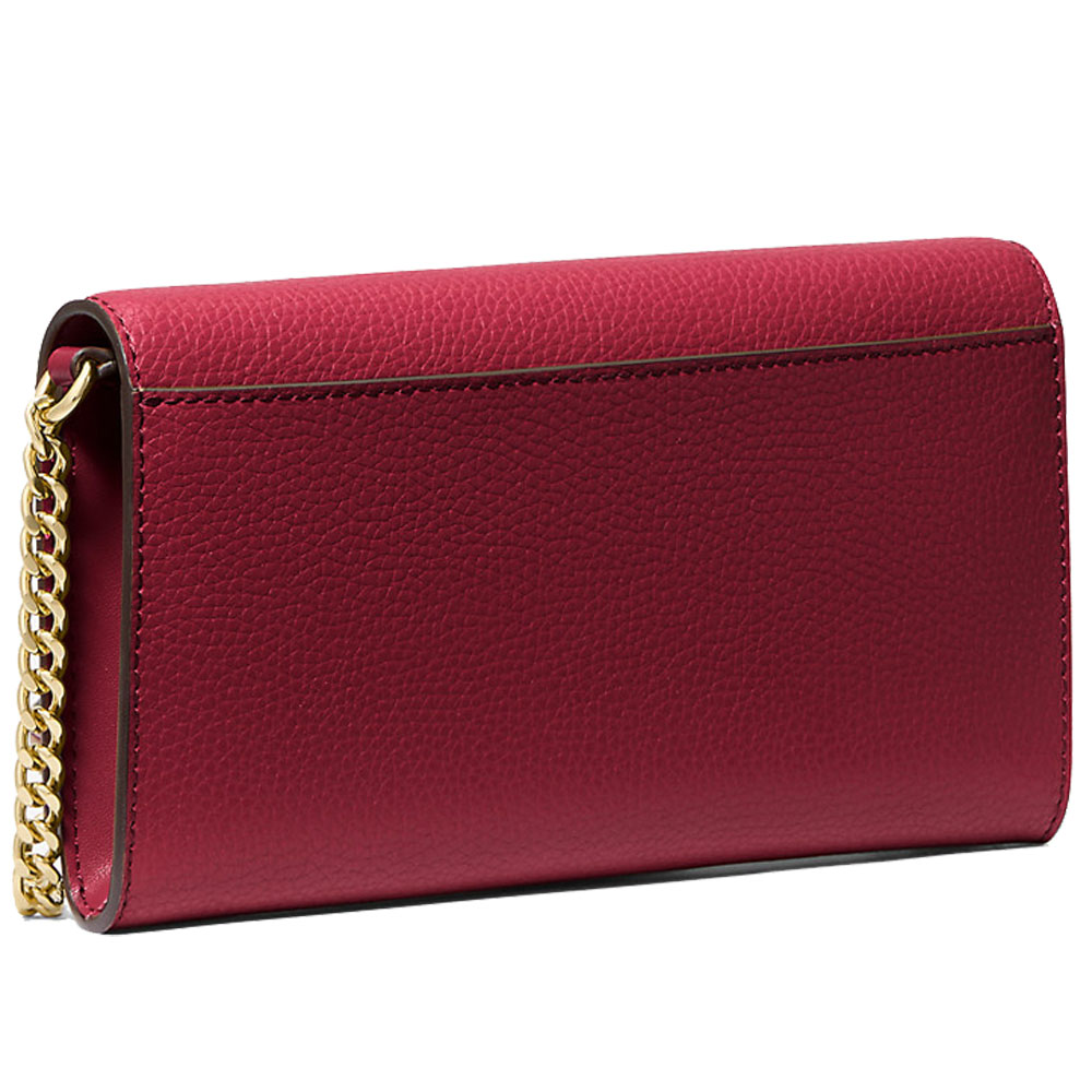 Michael Kors Carson Large Pebbled Leather Convertible Crossbody Bag Cherry Dark Red # 35S5G2ZC7L