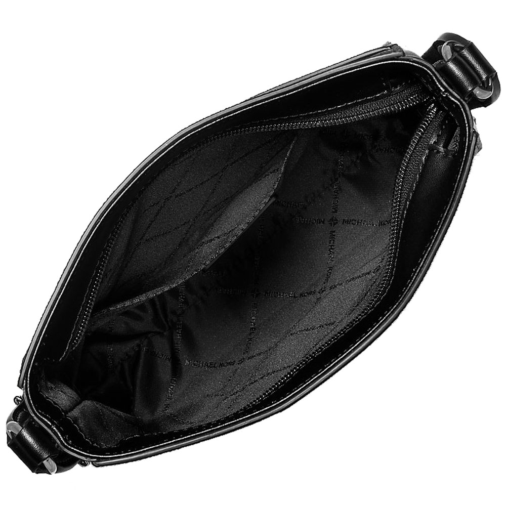 Michael Kors Jet Set Small Signature Logo Stripe Crossbody Bag Black # 35F5STVC5K