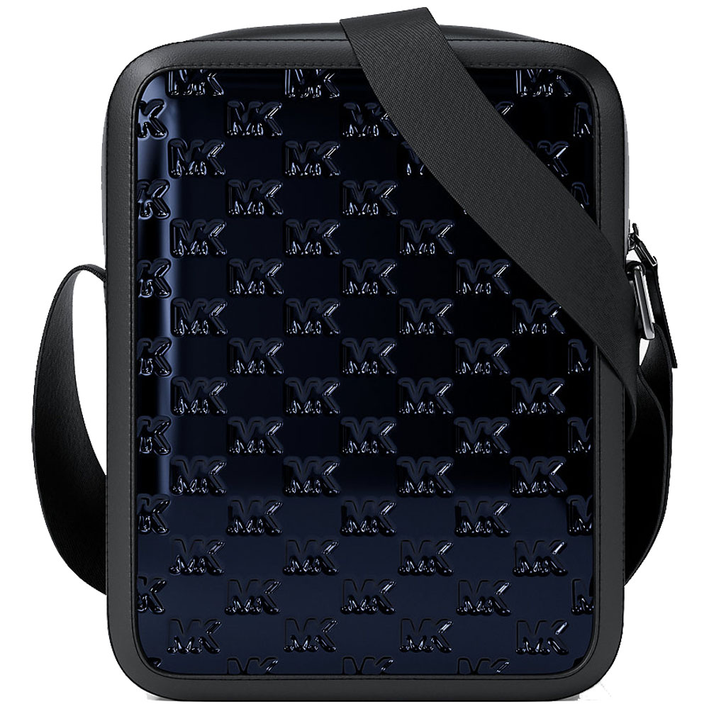 Michael Kors Cooper Metallic Logo Debossed Flight Bag Navy # 37F5LCOC6O