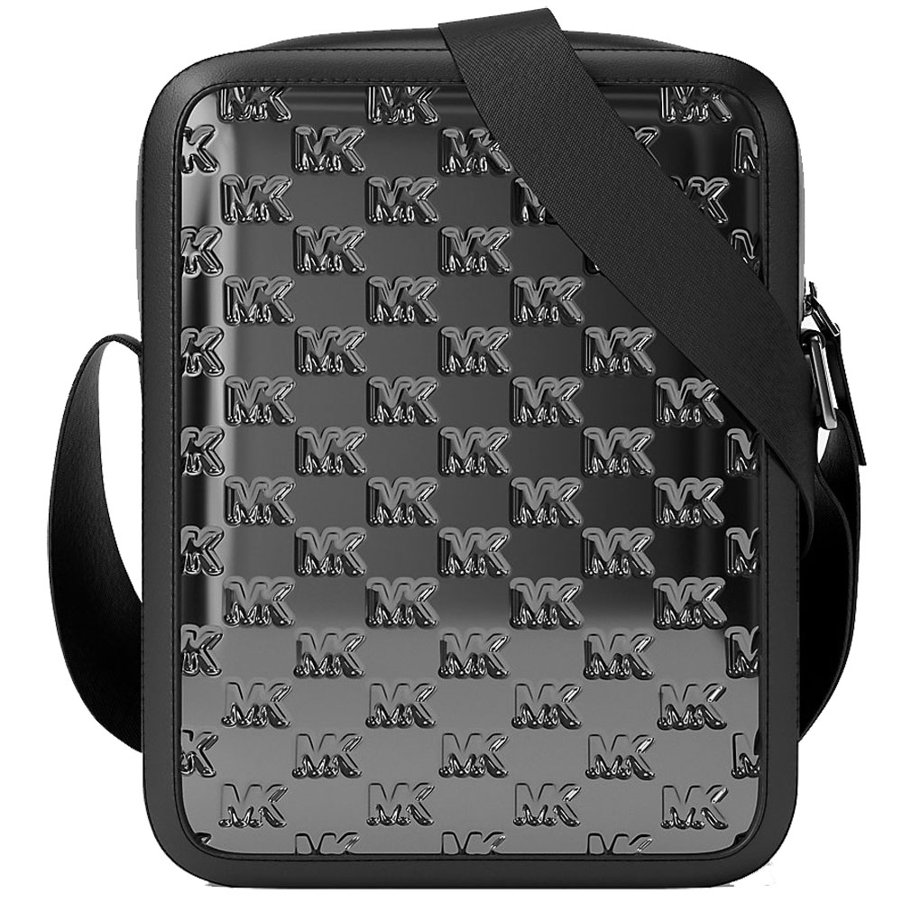 Michael Kors Cooper Metallic Logo Debossed Flight Bag Black # 37F5LCOC6O