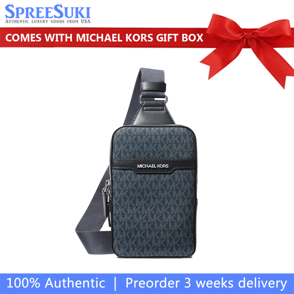 Michael Kors Cooper Medium Signature Logo Sling Pack Admiral Pale Blue # 37T5LCOC2B