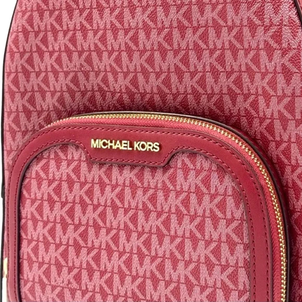 Michael Kors Jaycee Medium Signature Logo Backpack Cherry Red # 35S3G8TB6V