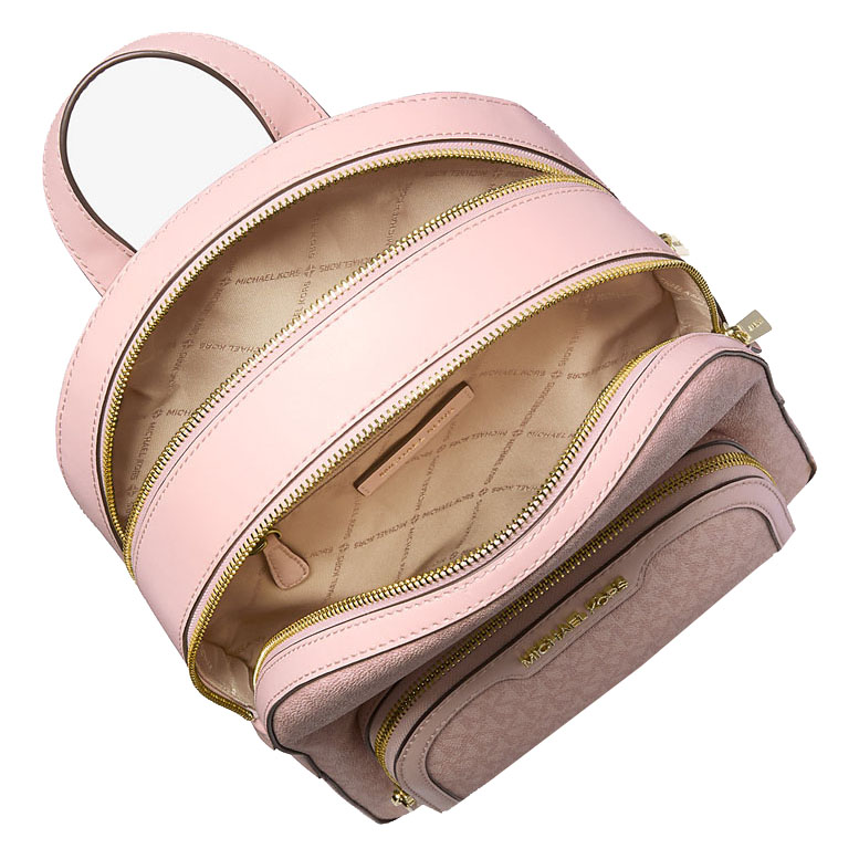 Michael Kors Jaycee Medium Signature Logo Backpack Powder Blush Blush Pink # 35S3G8TB6V