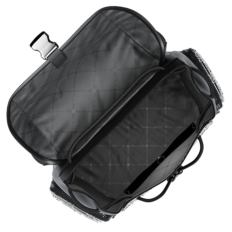 Michael Kors Cooper Medium Metallic Logo Debossed Backpack Black # 37F5LCOB6O