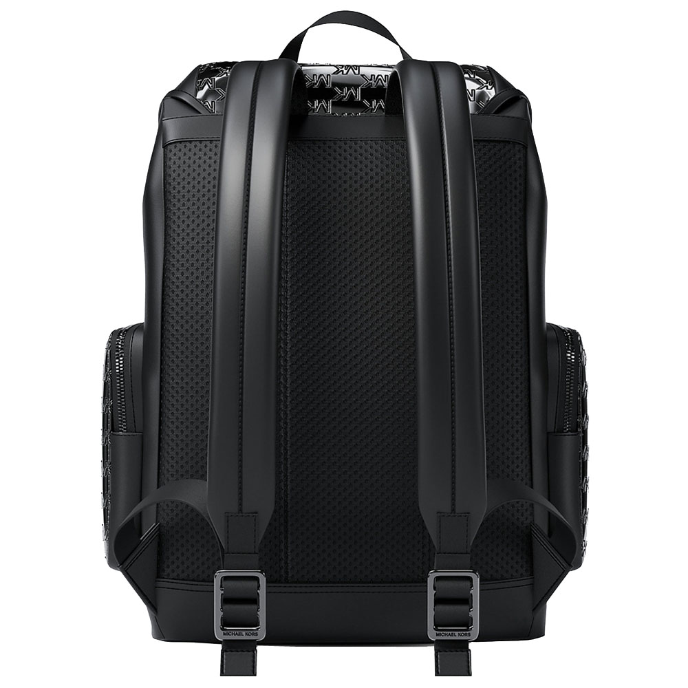 Michael Kors Cooper Medium Metallic Logo Debossed Backpack Black # 37F5LCOB6O