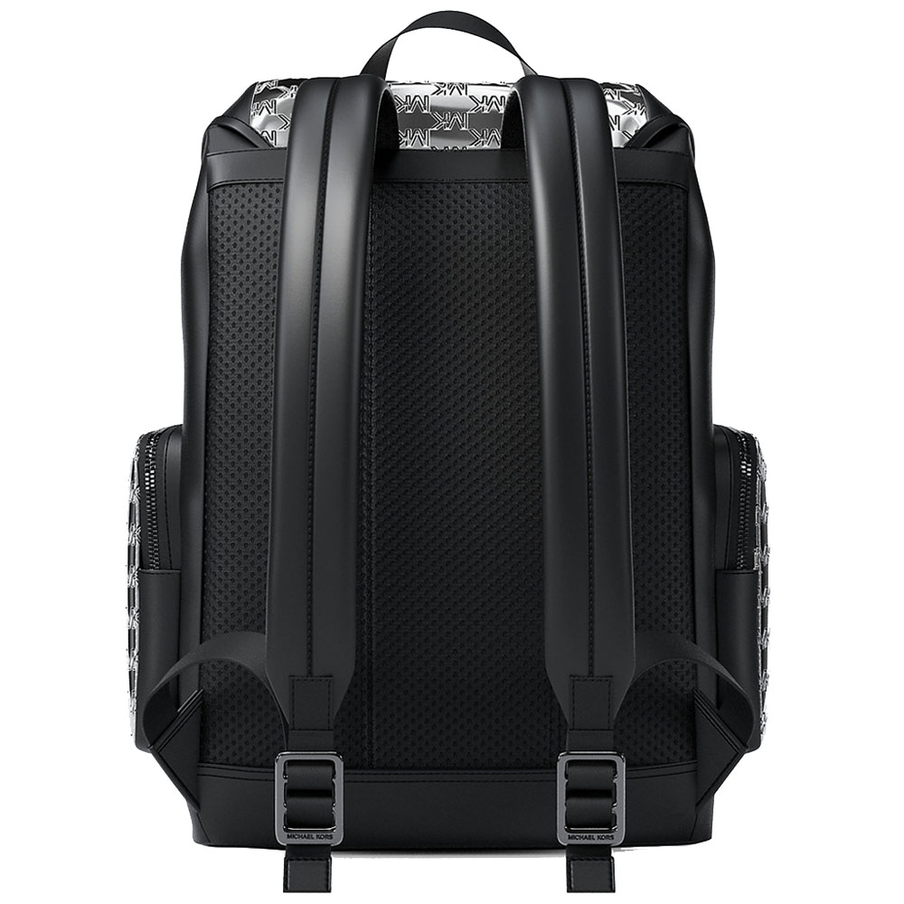 Michael Kors Cooper Medium Metallic Logo Debossed Backpack Silver # 37F5LCOB6O