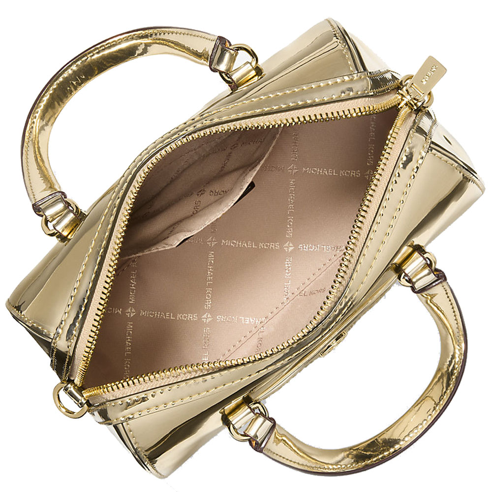 Michael Kors Jet Set Small Metallic Convertible Crossbody Bag Pale Gold # 35F5GTFC1Z