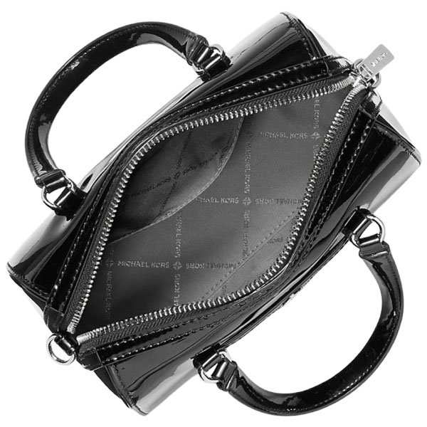 Michael Kors Jet Set Small Patent Duffel Crossbody Bag Black # 35F5STFC1Z