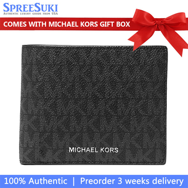 Michael Kors Cooper Logo Billfold Wallet With Passcase Black # 36U9LCRF6B