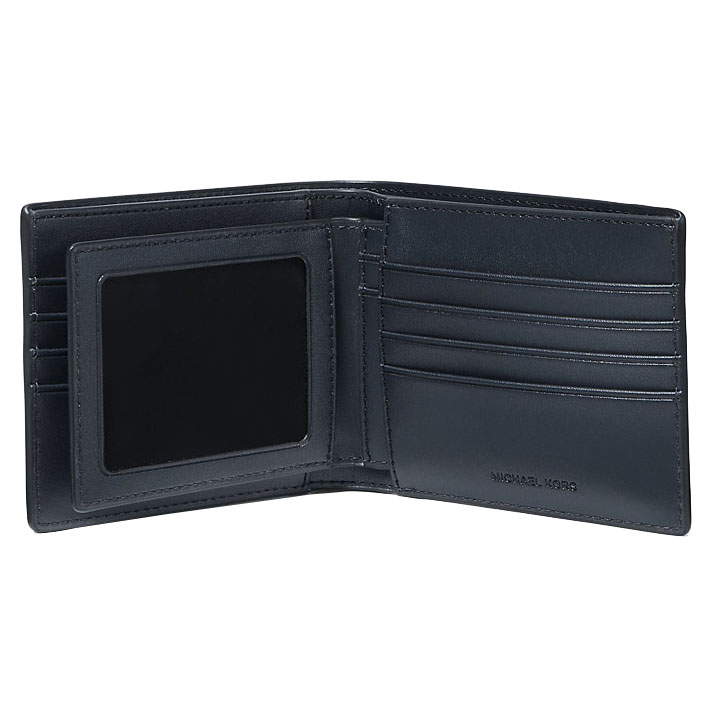 Michael Kors Cooper Logo Billfold Wallet With Passcase Admiral Pale Blue Navy Blue # 36U9LCRF6B