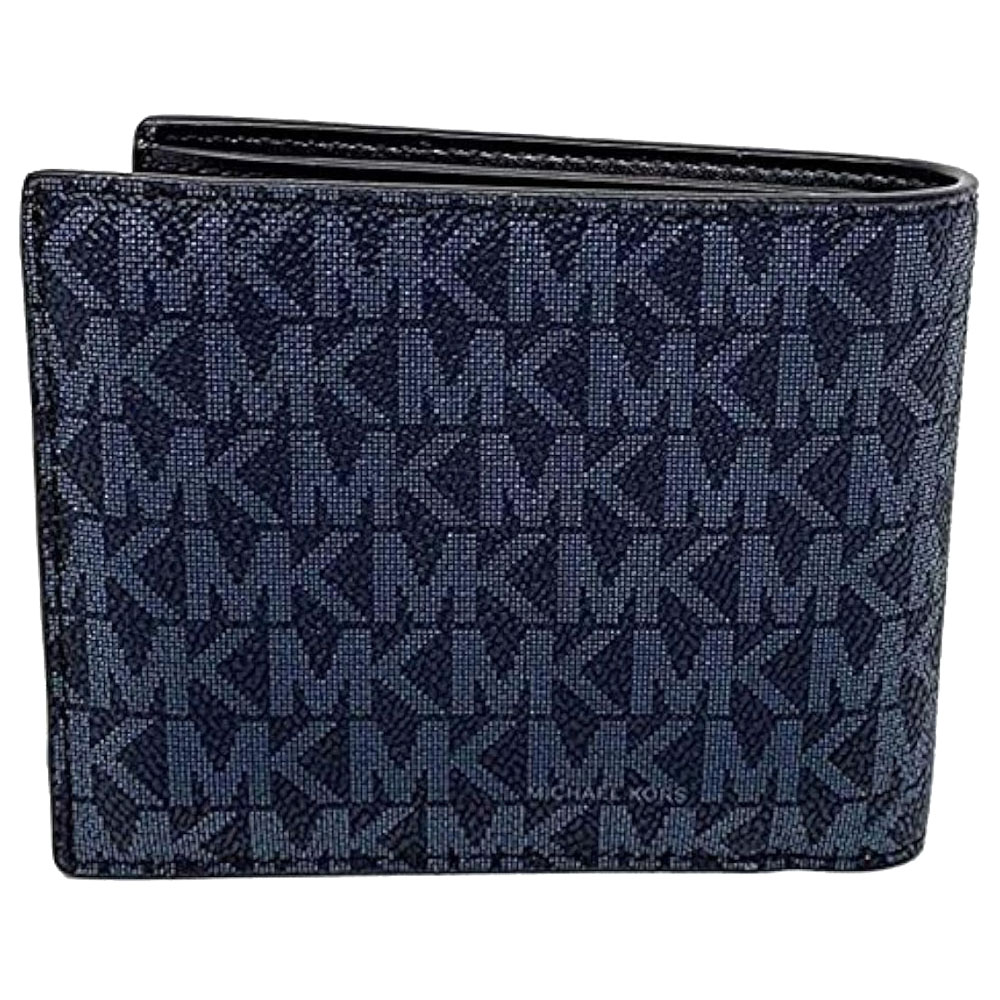 Michael Kors Cooper Logo Billfold Wallet With Passcase Admiral Pale Blue Navy Blue # 36U9LCRF6B